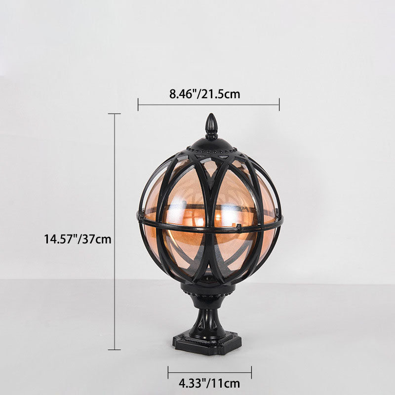 Traditional Colonial Globe Glass Aluminum 1-Light Outdoor Light For Garden | Kalsten