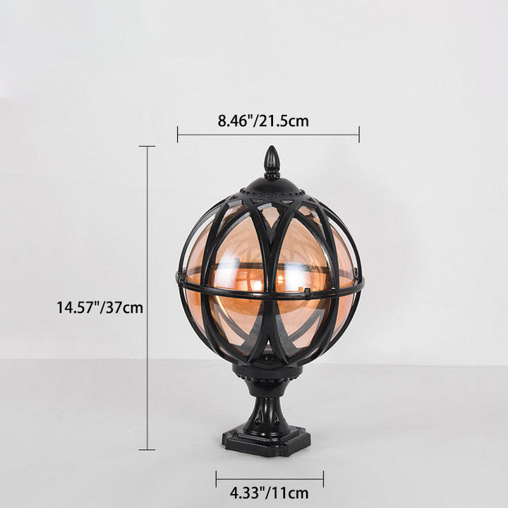 Traditional Colonial Globe Glass Aluminum 1-Light Outdoor Light For Garden | Kalsten