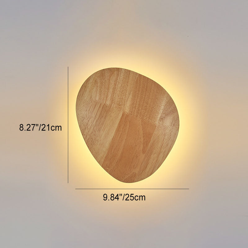 Minimalist Oval Wood LED Wall Lamp – Living Room