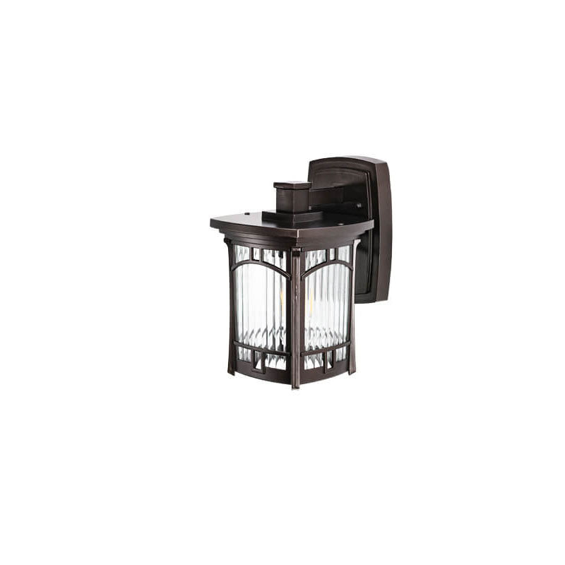 Modern Square Aluminum Glass Carved 1-Light Outdoor Waterproof Wall Sconce Lamp | Kalsten