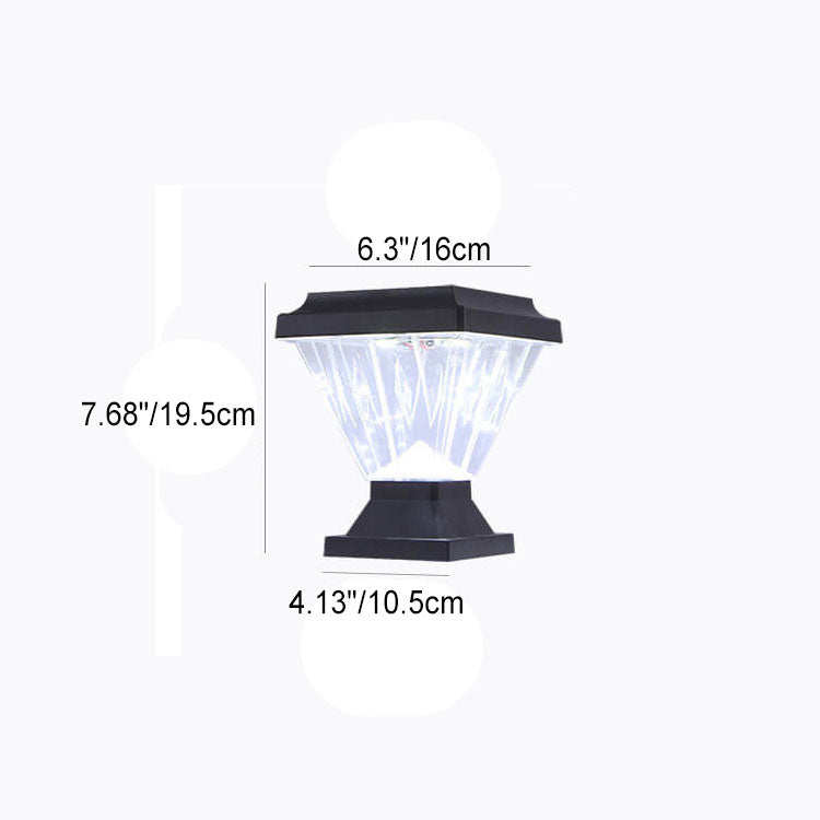 Modern Black Solar Die-Cast Aluminum Glass Outdoor Patio Waterproof Column Head Light | Kalsten