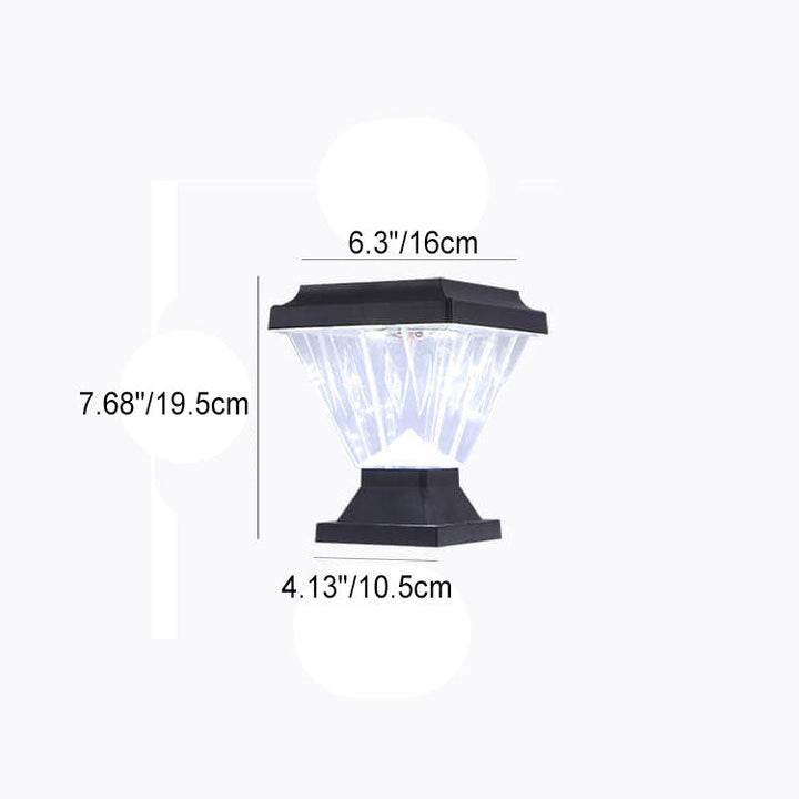 Modern Black Solar Die-Cast Aluminum Glass Outdoor Patio Waterproof Column Head Light | Kalsten