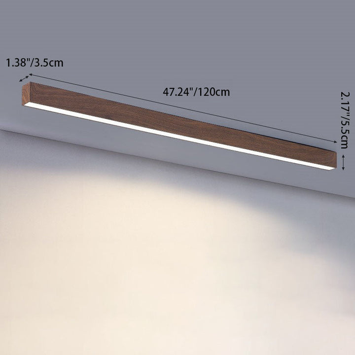 Flush Mount Ceiling Light Aluminum 23.6 in 12W Walnut Living Room Bedroom LED Modern Lighting Fixture | Kalsten