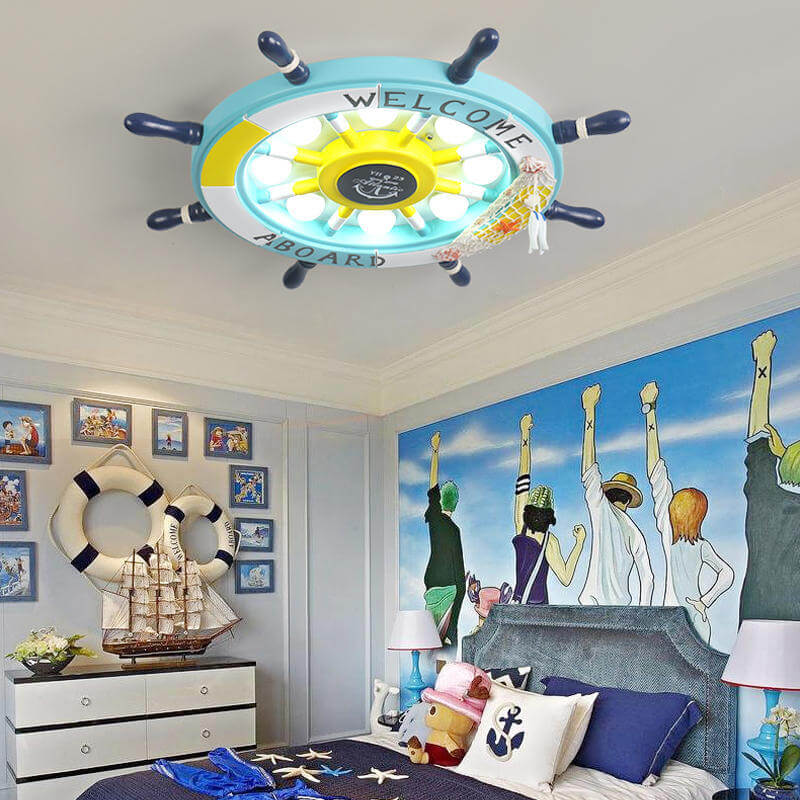 Kalsten | NautiGlow Children's Room LED Ceiling Lamp | Sailboat Design | Cartoon Style | Ambient Lighting
