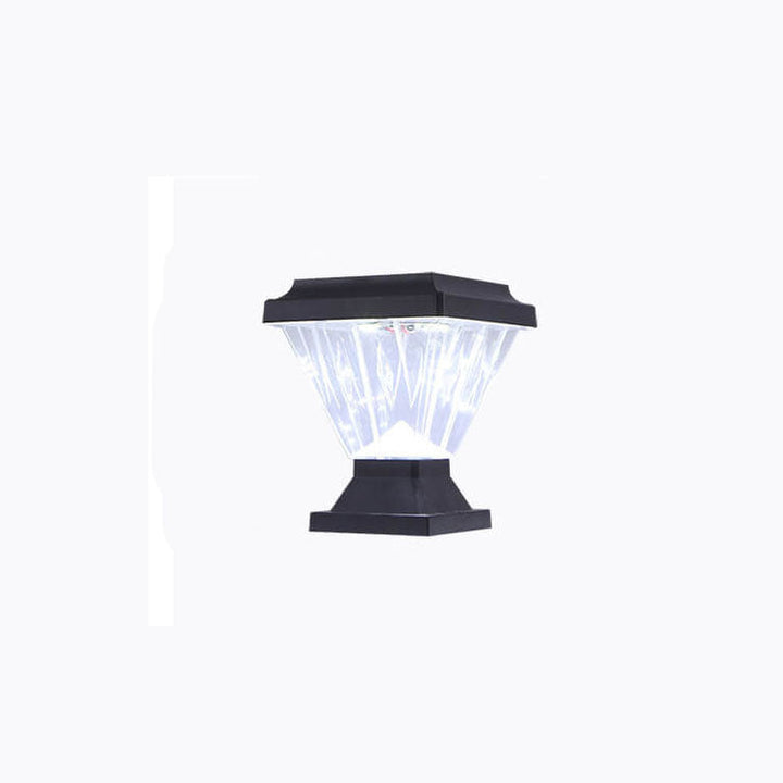 Modern Black Solar Die-Cast Aluminum Glass Outdoor Patio Waterproof Column Head Light | Kalsten