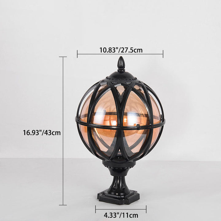 Traditional Colonial Globe Glass Aluminum 1-Light Outdoor Light For Garden | Kalsten