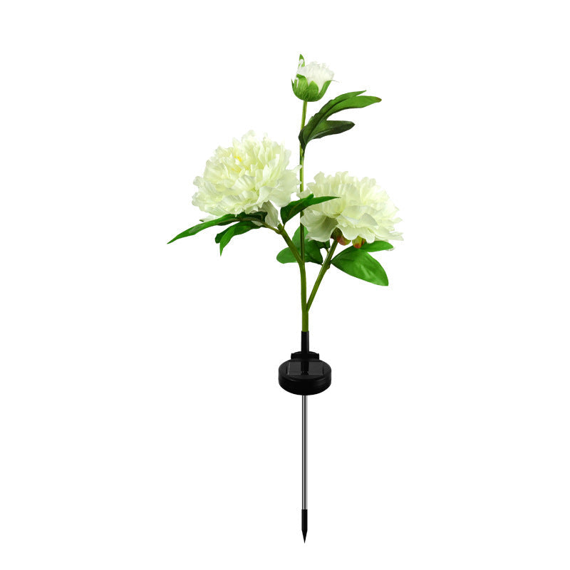 Contemporary Creative Solar Peony Flower LED Waterproof Lawn Landscape Insert Light For Outdoor Patio | Kalsten