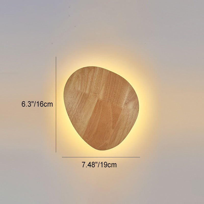 Minimalist Oval Wood LED Wall Lamp – Living Room