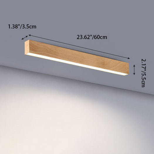 Flush Mount Ceiling Light Aluminum 23.6 in 12W Walnut Living Room Bedroom LED Modern Lighting Fixture | Kalsten