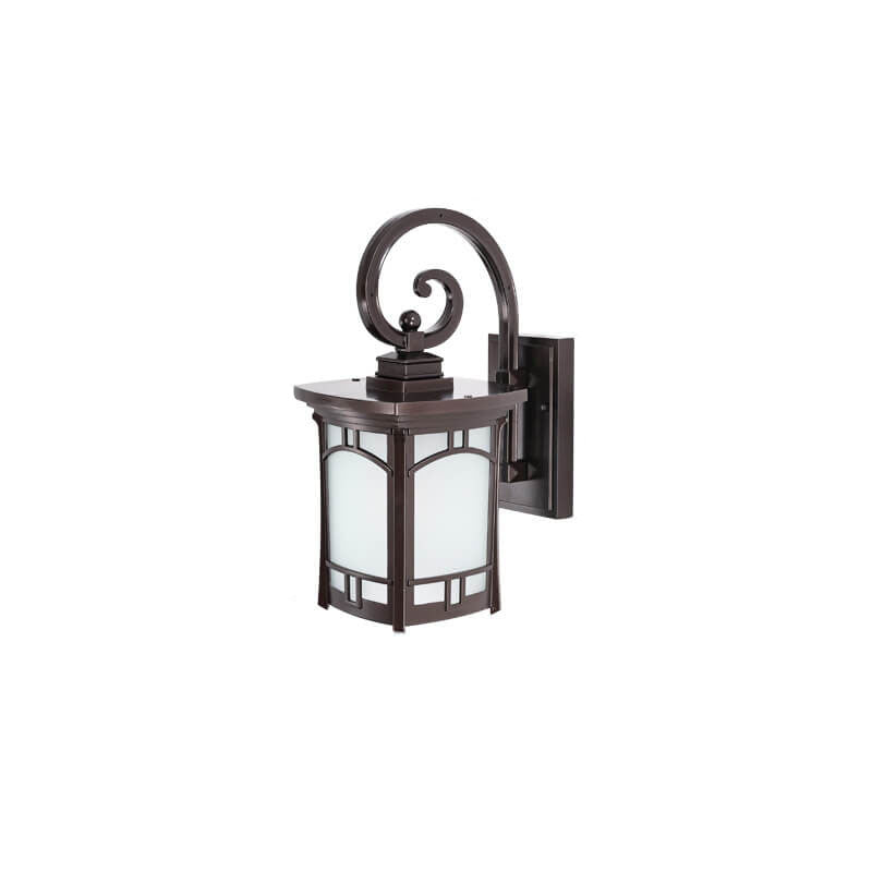Modern Square Aluminum Glass Carved 1-Light Outdoor Waterproof Wall Sconce Lamp | Kalsten