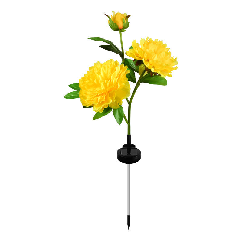 Contemporary Creative Solar Peony Flower LED Waterproof Lawn Landscape Insert Light For Outdoor Patio | Kalsten