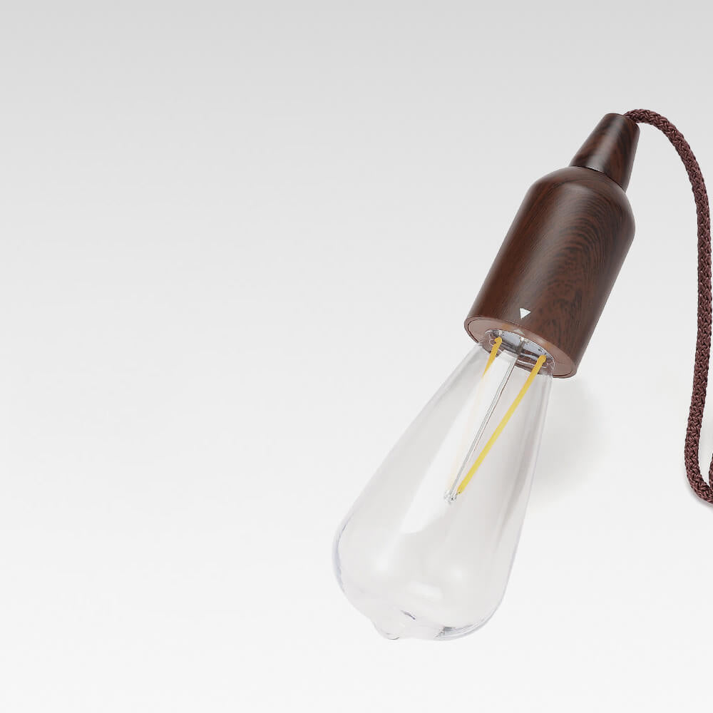 Retro Portable Waterproof Wood Round Cone Battery USB 1-Light Camping Outdoor Light | Kalsten