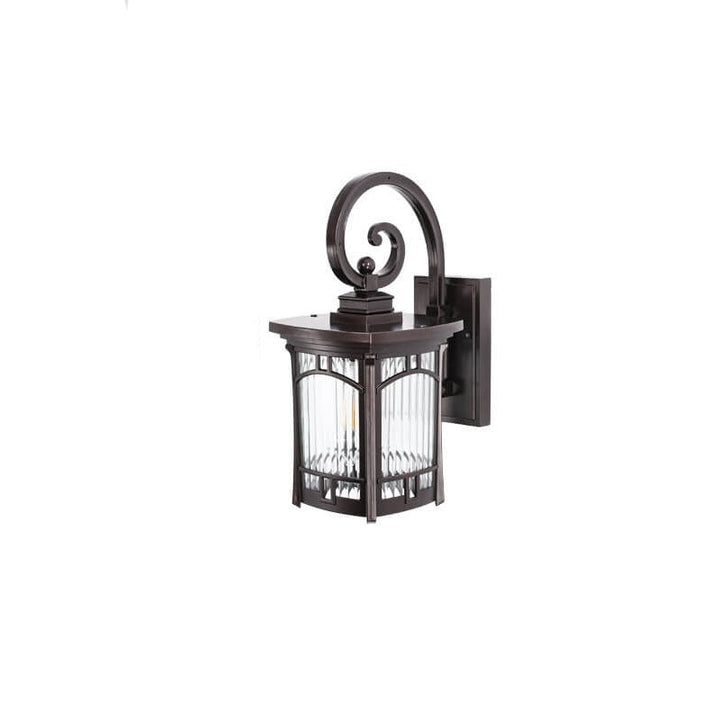 Modern Square Aluminum Glass Carved 1-Light Outdoor Waterproof Wall Sconce Lamp | Kalsten