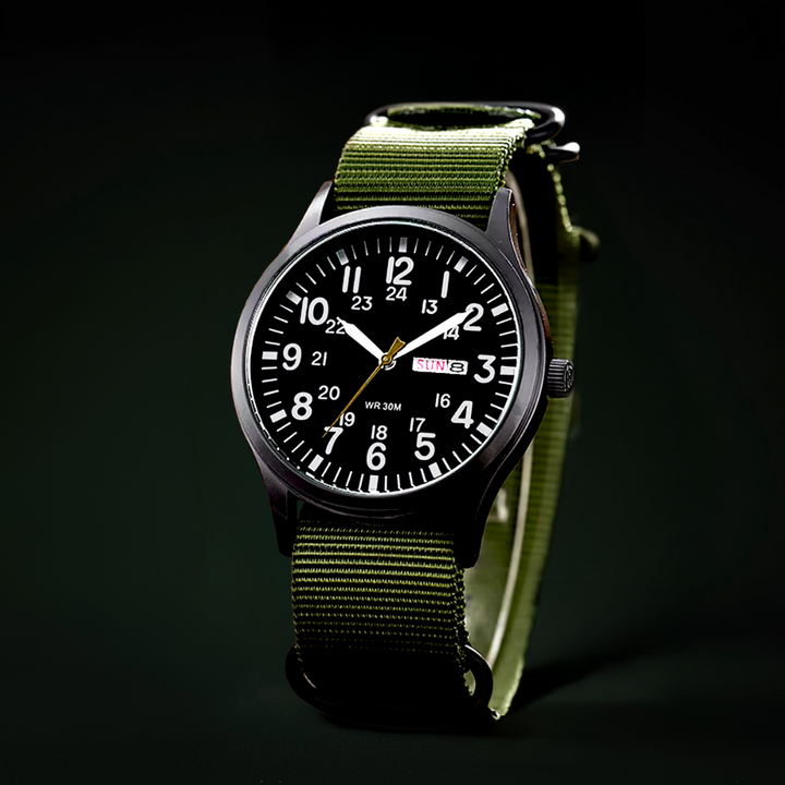 Kalsten | Men’s Rugged Outdoor Watch – Waterproof Military-Style Stainless Steel Timepiece
