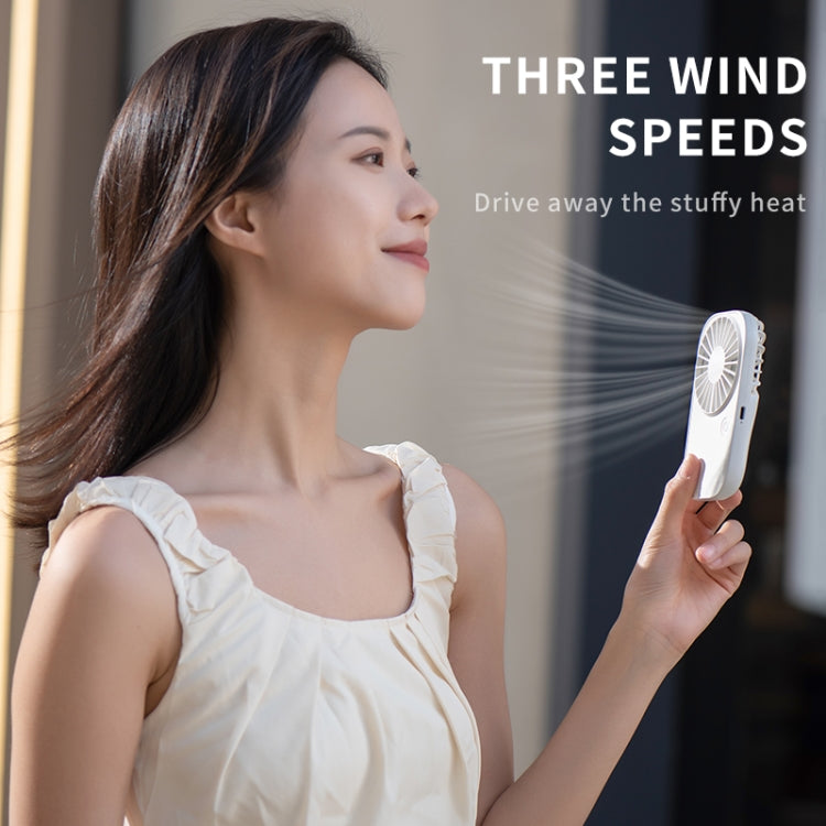 F11 Portable Rechargeable Hanging Neck Fan Cooling Handheld Fan 3 Speeds Desk Fan(White) | Kalsten
