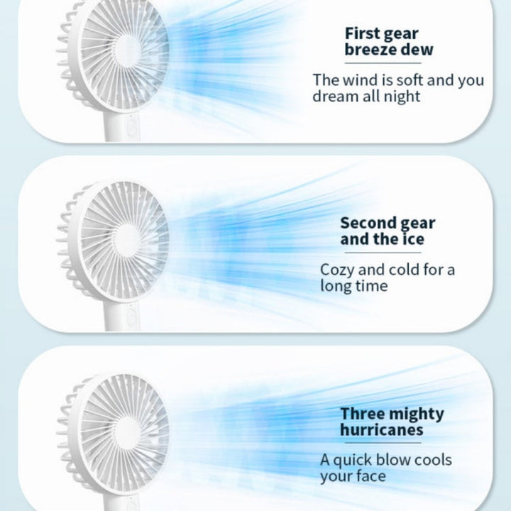 F35 With Hanging Hole Rechargeable Cooling Fan Powerful Handheld Fan 1200mAh Desk Fan(Baby Blue) | Kalsten
