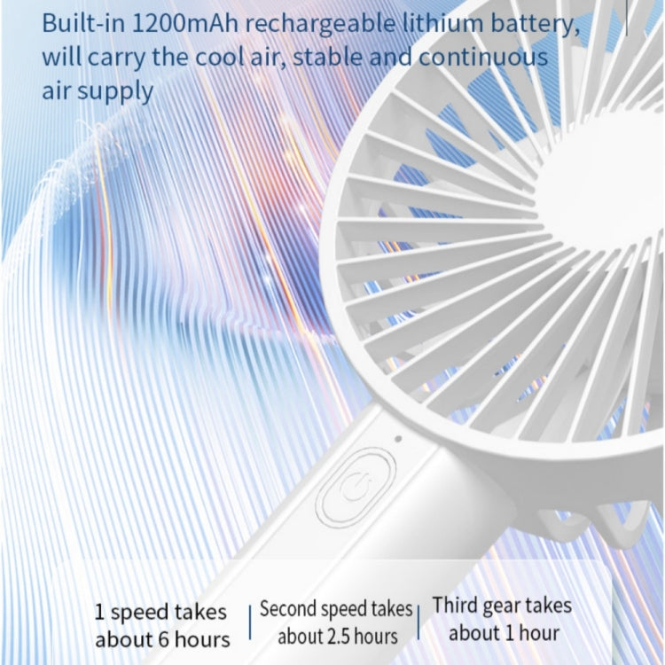 F35 With Hanging Hole Rechargeable Cooling Fan Powerful Handheld Fan 1200mAh Desk Fan(White) | Kalsten