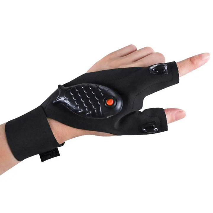 Rechargeable Fingerless Repair Fishing LED Gloves | Kalsten