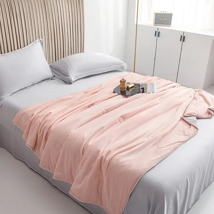 Air Condition Summer Comforter — Pure Color Ice Silk Cooling Blanket, Lightweight & Smooth Twin/King Size Quilt | Kalsten
