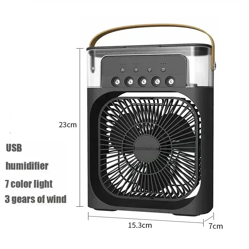 3-in-1 Mini Air Cooler Fan – Portable Household Air Conditioner with LED Night Light, Humidifier, and Adjustable Air for Home & Office | Kalsten