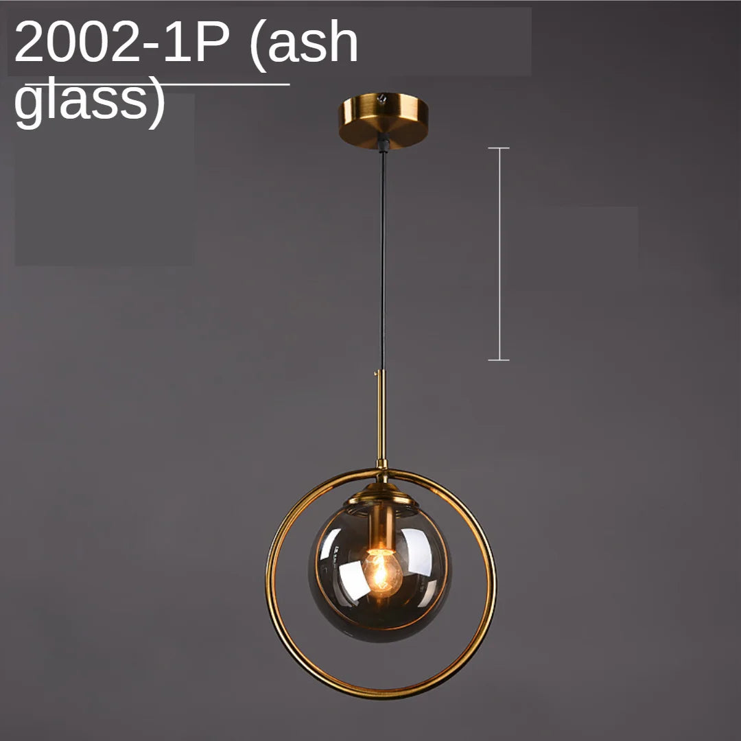 Modern Glass Pendant Lights for Bedroom Bedside Bathroom Hanging Lamp Ceiling Chandeliers Hotel Restaurant Decoration Ring | Kalsten