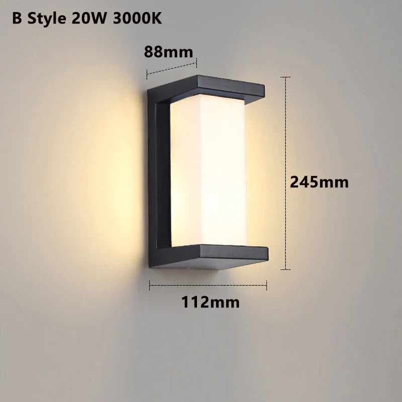 Modern LED Outdoor Wall Light with Motion Sensor - Waterproof IP65 Porch Lights for Balcony Garden | Kalsten