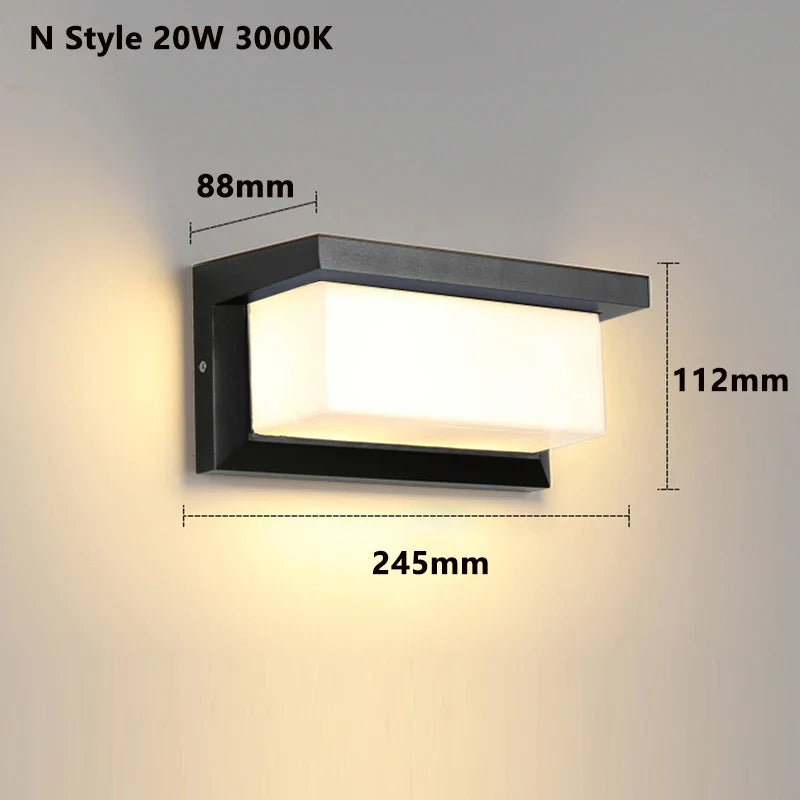 Modern LED Outdoor Wall Light with Motion Sensor - Waterproof IP65 Porch Lights for Balcony Garden | Kalsten