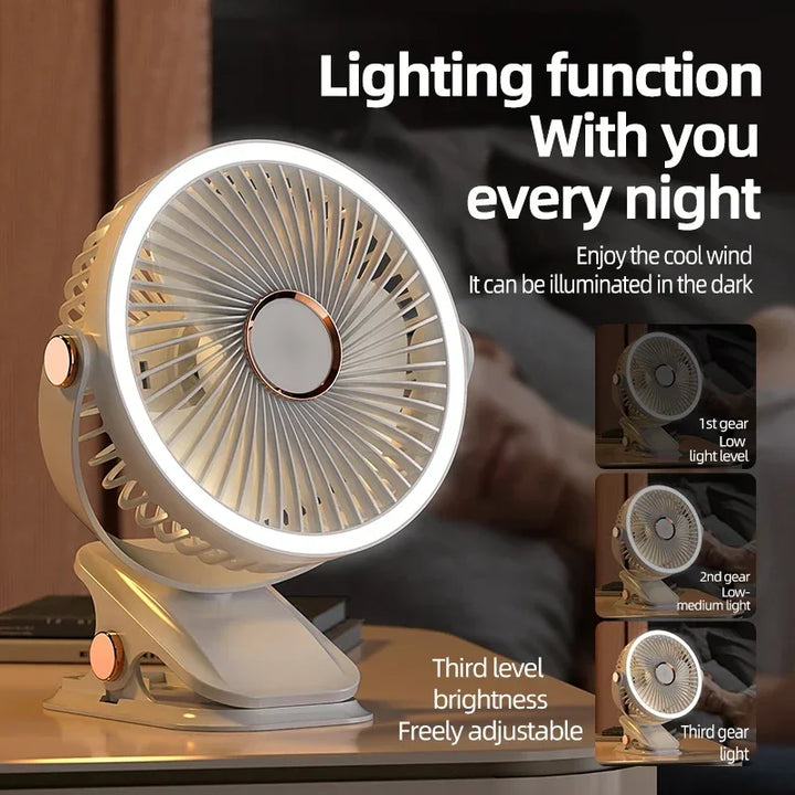 Multi-Angle Outdoor Clip-On Rechargeable Cooling Fan | Kalsten