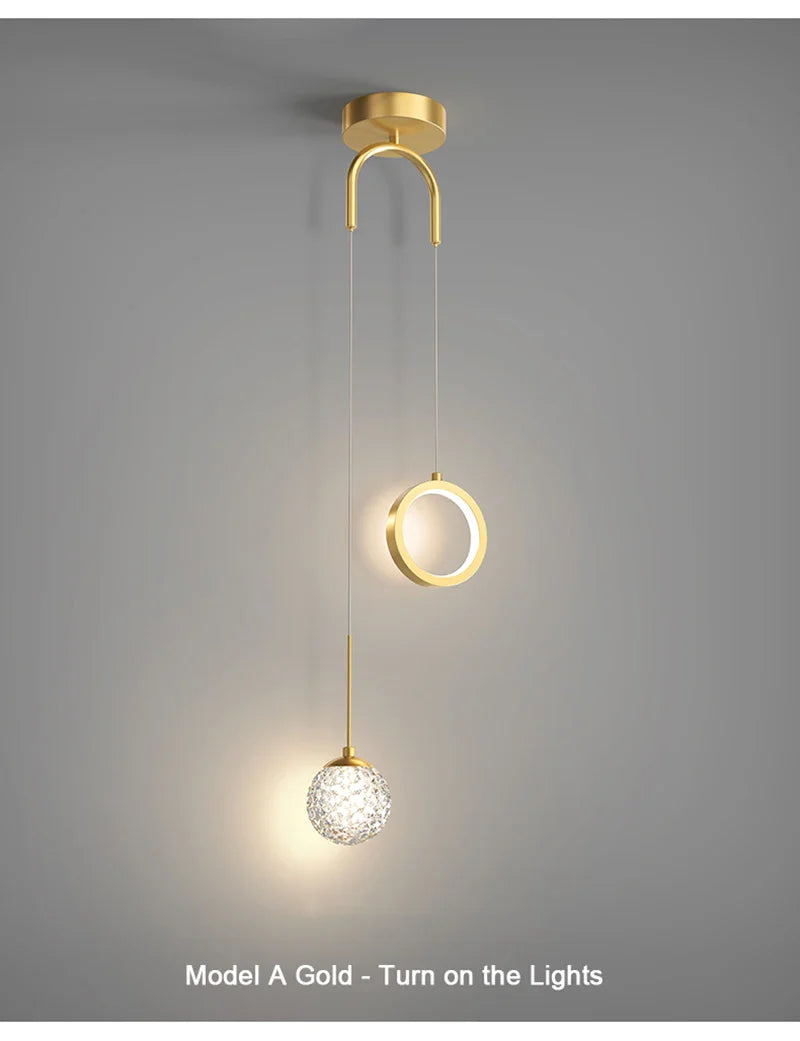 Modern LED Pendant Light – 2-Way Indoor Hanging Lamp for Living Room, Bedroom, Dining Table with Adjustable 3 Light Colors | Kalsten