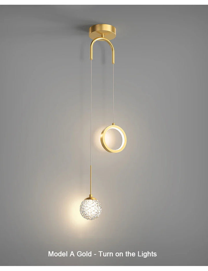 Modern LED Pendant Light – 2-Way Indoor Hanging Lamp for Living Room, Bedroom, Dining Table with Adjustable 3 Light Colors | Kalsten