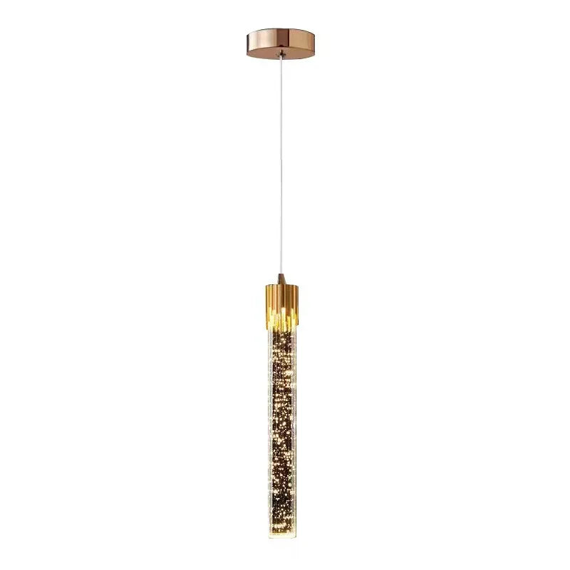 Modern Crystal Pendant Light: Elegant Gold Droplet Hanging Lamp for Bedroom and More | Kalsten