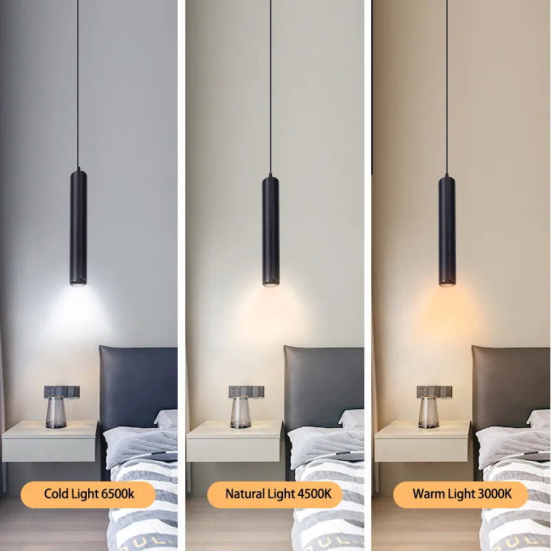 Modern LED Pendant Light – Sleek Cylinder Hanging Lamp for Kitchen, Living Room, and Bedroom Decor | Kalsten