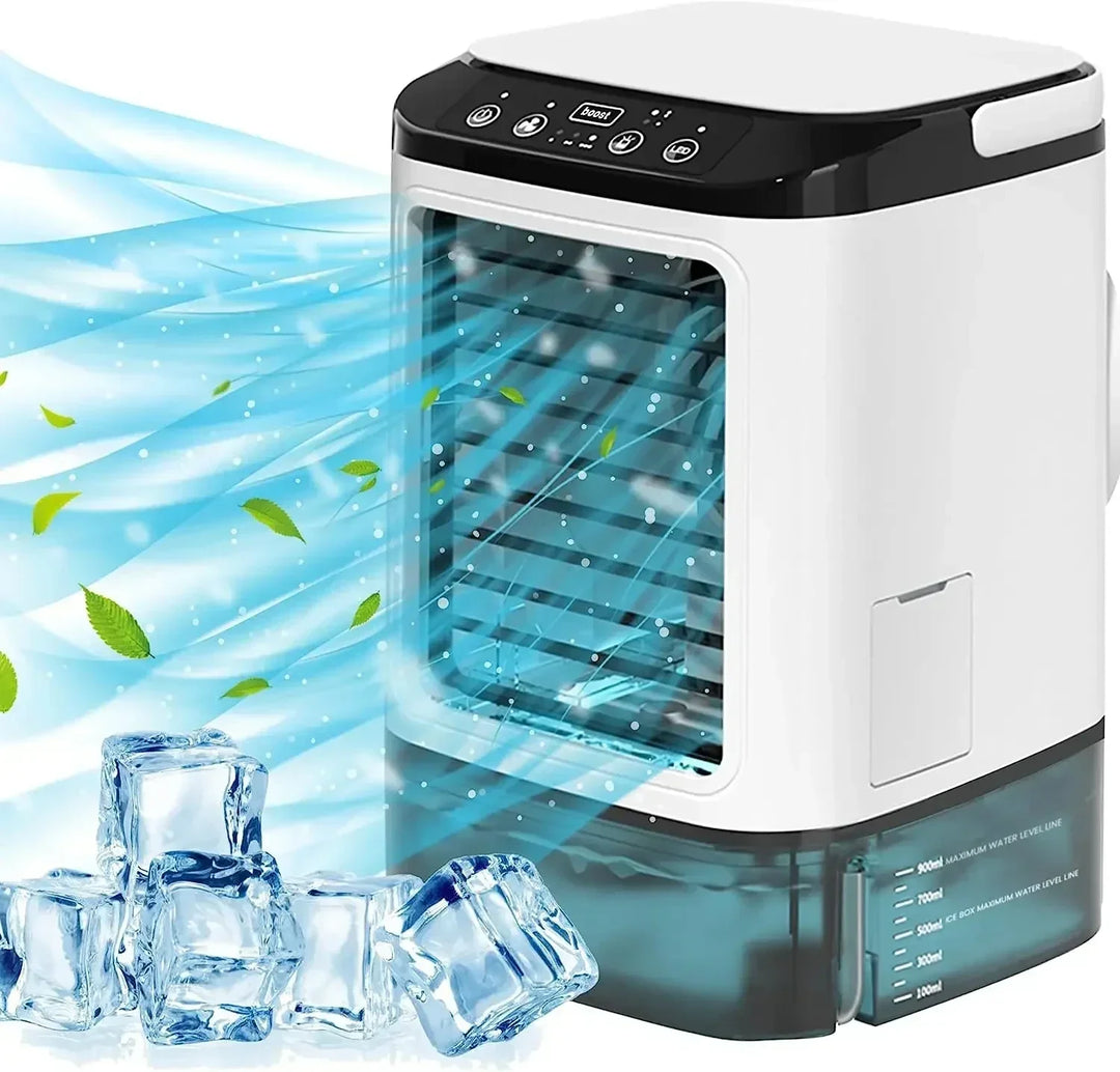 Portable Desktop Air Conditioner Fan – Dual Spray Ultrasonic Humidifier, 3-Speed Silent Air Cooler with Night Light for Home | Kalsten