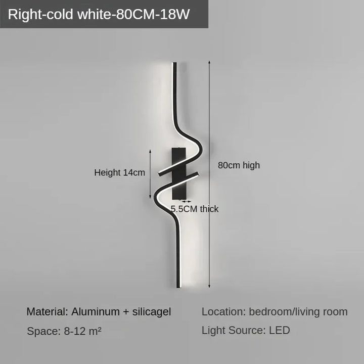 Modern Minimalist Strip Led Wall Light Bedroom Lights For Bedside Wall Sconce Led Light Living Room TV Sofa Background Wall Lamp | Kalsten