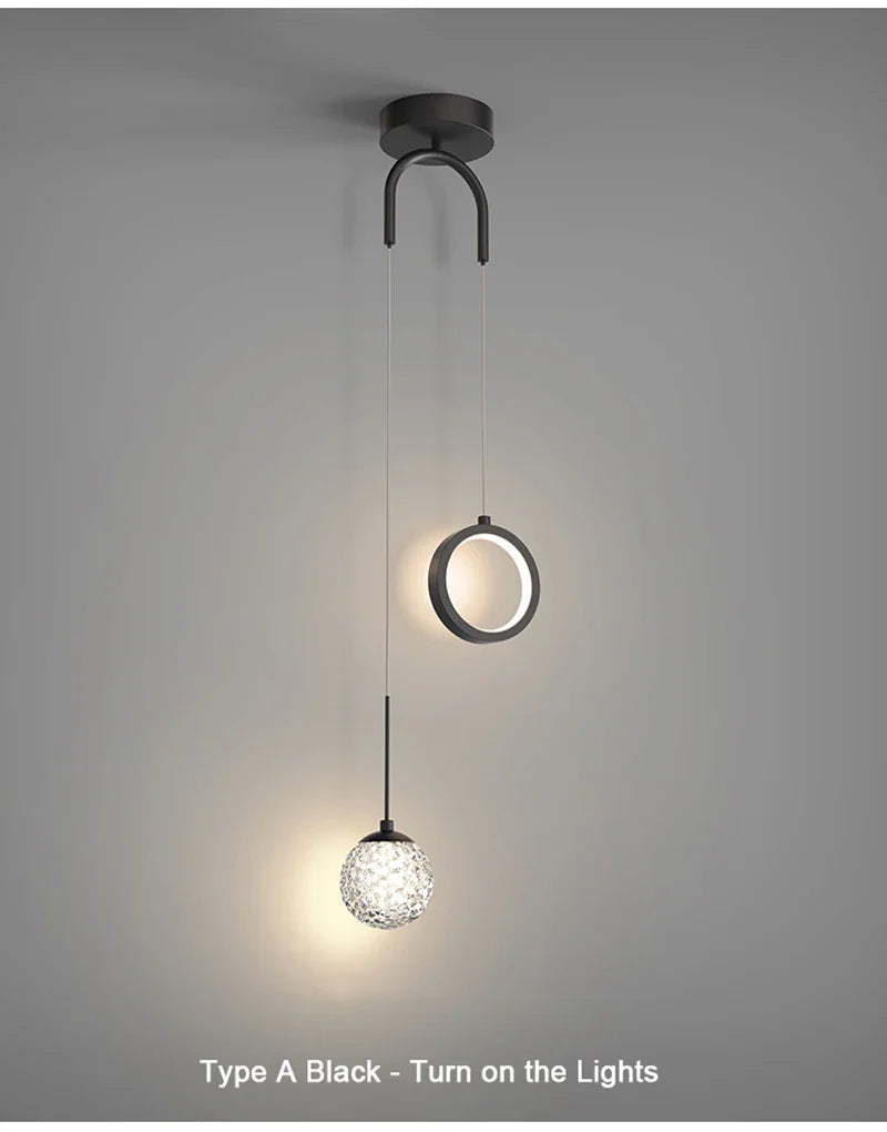Modern LED Pendant Light – 2-Way Indoor Hanging Lamp for Living Room, Bedroom, Dining Table with Adjustable 3 Light Colors | Kalsten