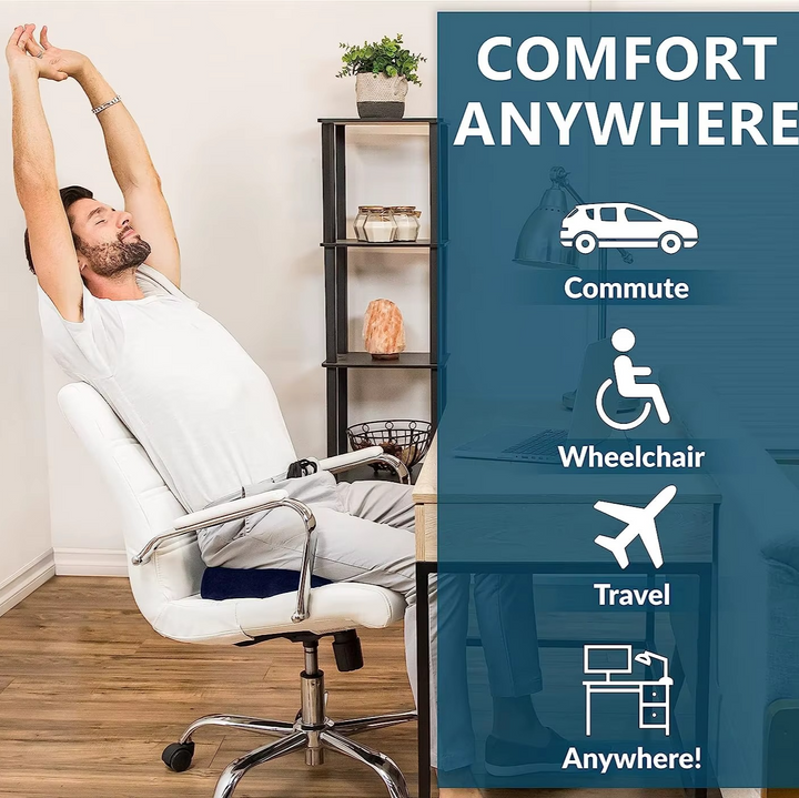 Kalsten | Gel Seat Cushion with Memory Foam and Non-Slip Support for Office, Car, and Home