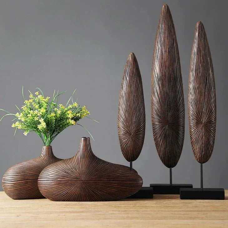 Kalsten | ClayAura Sahara Sculptured Vase | Handmade | Modern Decor for Home | Elegant Design