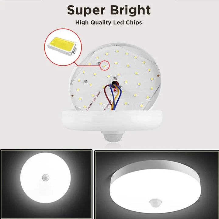 LED PIR Motion Sensor Ceiling Lamp - Modern Light Fixtures for Bedroom, Living Room, Stairs Lighting | Kalsten