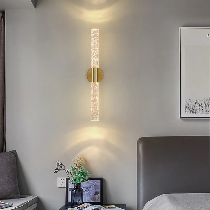 Modern LED Crystal Wall Lamp – Sleek Wall-Mounted Light Fixture for Bedroom, Living Room, Aisle, and Corridor | Kalsten