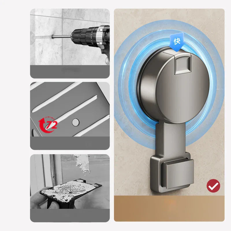Hoekora Bathroom Organizer with Suction Cups Without Drilling | Kalsten