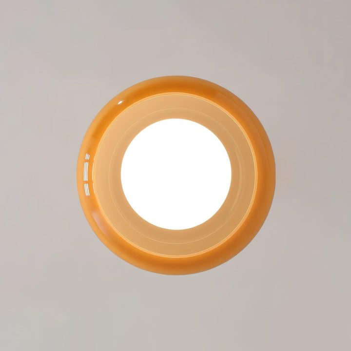 Ceiling Light Glass Dome 11 in x 7 in Gold White Orange Bathroom Indoor Fixture Retro Style | Kalsten