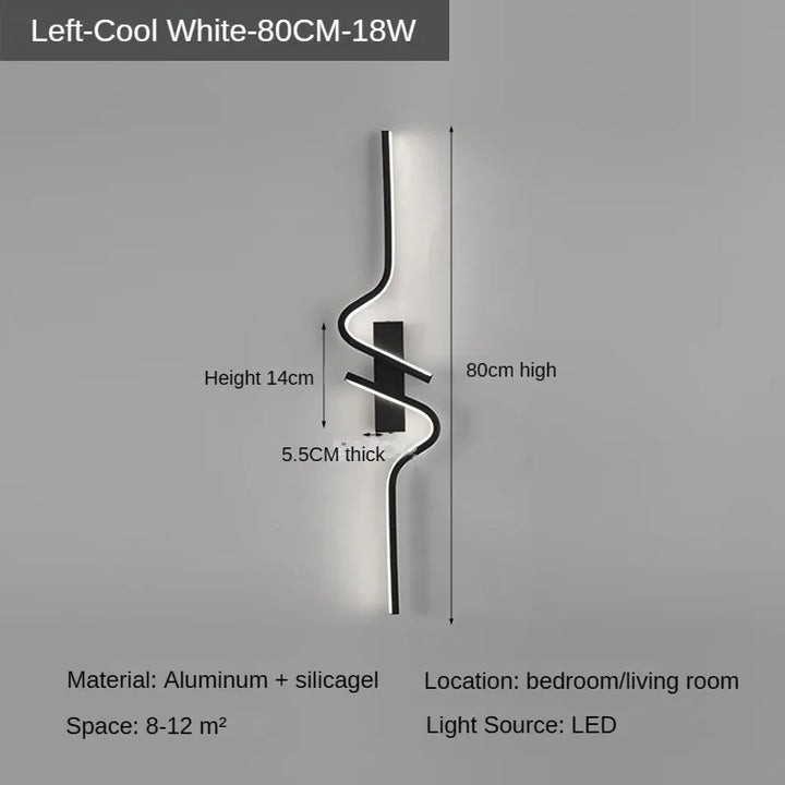 Modern Minimalist Strip Led Wall Light Bedroom Lights For Bedside Wall Sconce Led Light Living Room TV Sofa Background Wall Lamp | Kalsten
