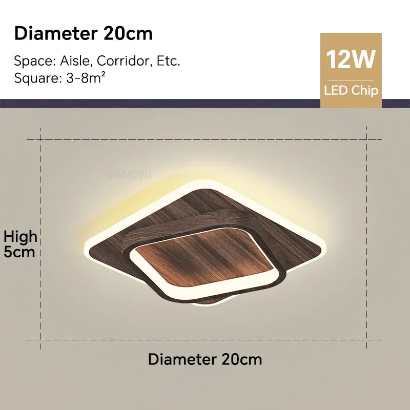 Modern LED Ceiling Lamp - Square Ceiling Light Fixture for Living Room, Stair, Aisle, and More | Kalsten