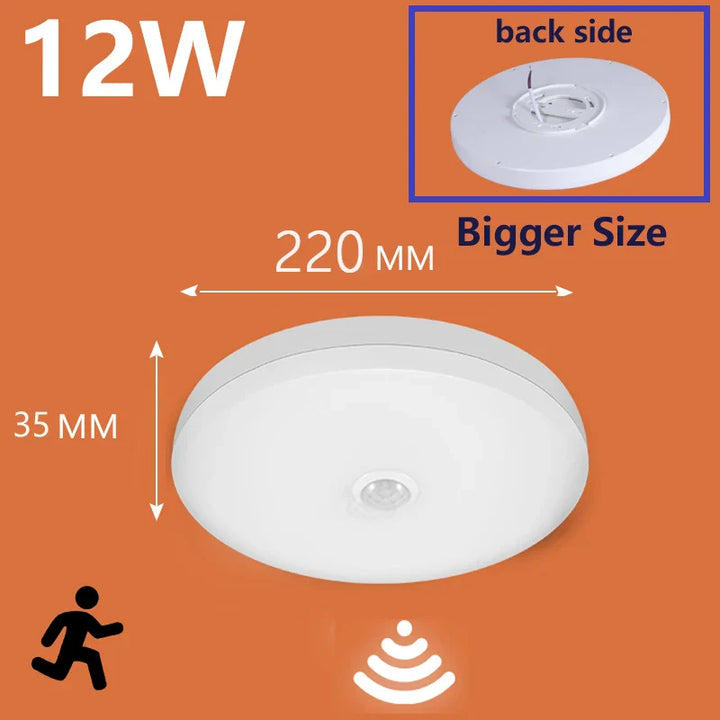 LED PIR Motion Sensor Ceiling Lamp - Modern Light Fixtures for Bedroom, Living Room, Stairs Lighting | Kalsten