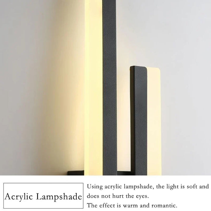 Modern LED Wall Lamp – Black & Gold Acrylic Wall Sconce for Living Room, Bedroom, and Interior Decor | Kalsten