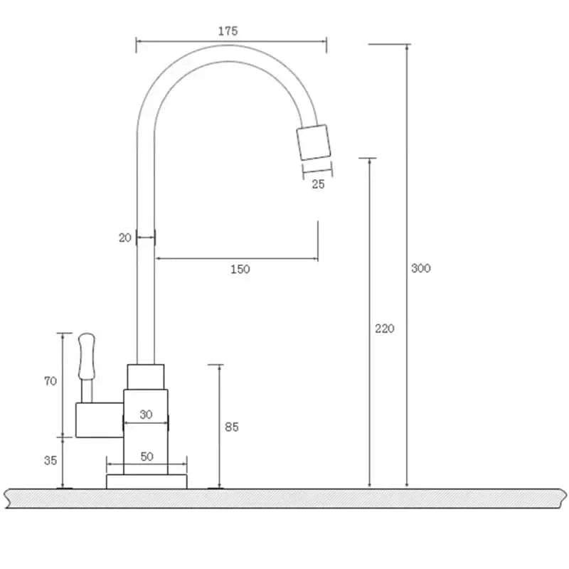 Kalsten | Antique brass swan neck tap for kitchen