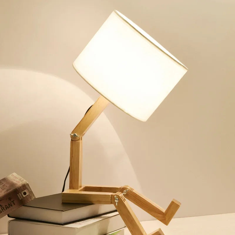 Elegant Wooden Table Lamp with Book Compartment Kalsten