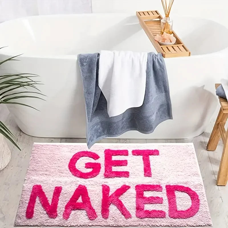 BlushNaked Tufted Design Rug – Pink "Get Naked" Bath & Living Rug | Kalsten