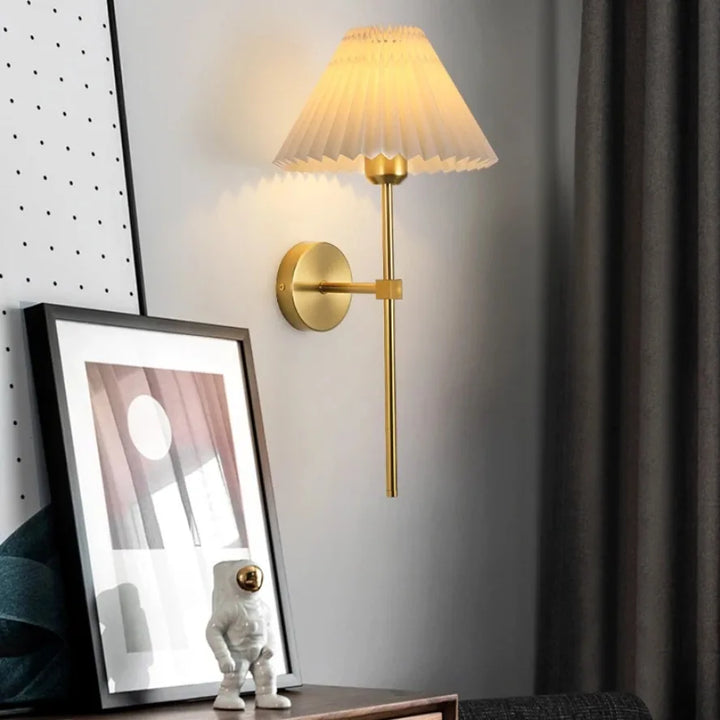 Nordic LED Wall Lamp – Modern Retro Design for Living Room, Bedroom, and Study, E27 Base, Fabric Shade, Wall-Mounted | Kalsten