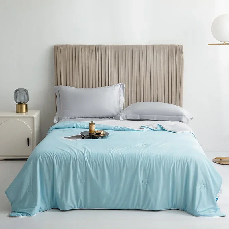 Air Condition Summer Comforter — Pure Color Ice Silk Cooling Blanket, Lightweight & Smooth Twin/King Size Quilt | Kalsten